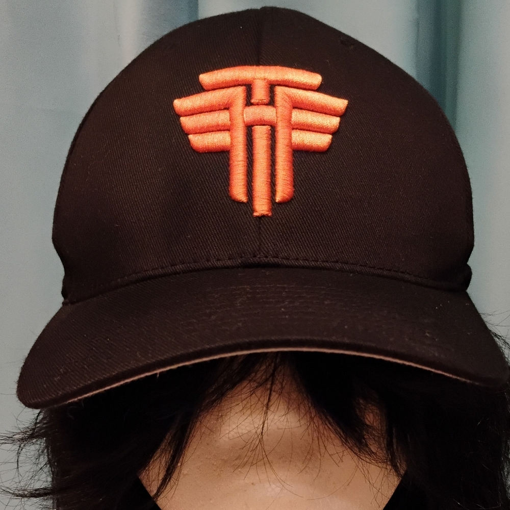TIM HAWKINS hat black adjustable snapback cap mesh back